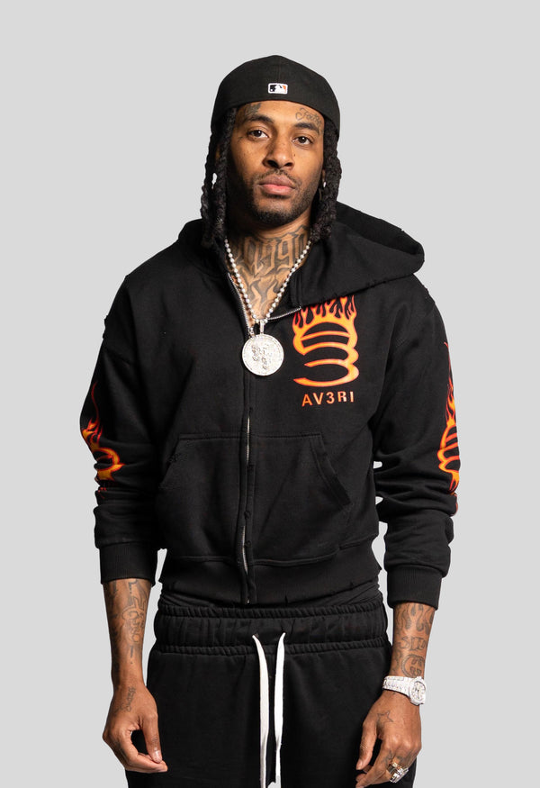 Black Flame Zip-Up