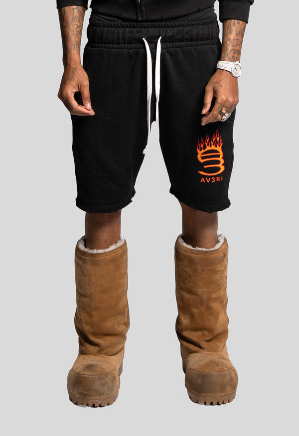 Black Flame Shorts