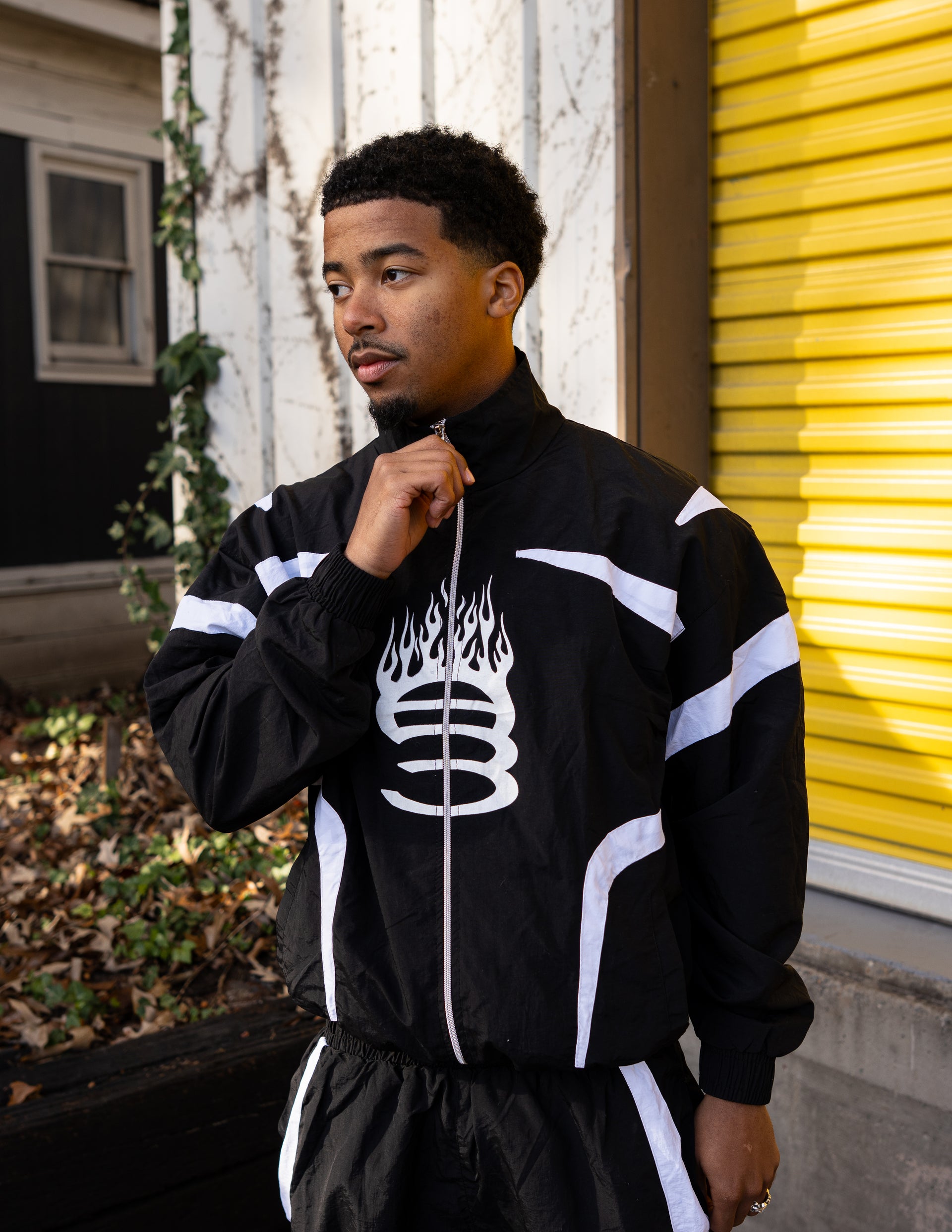 Black Nylon Track Jacket