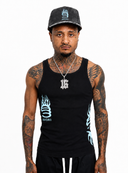 Flame Tank Top Black/Blue
