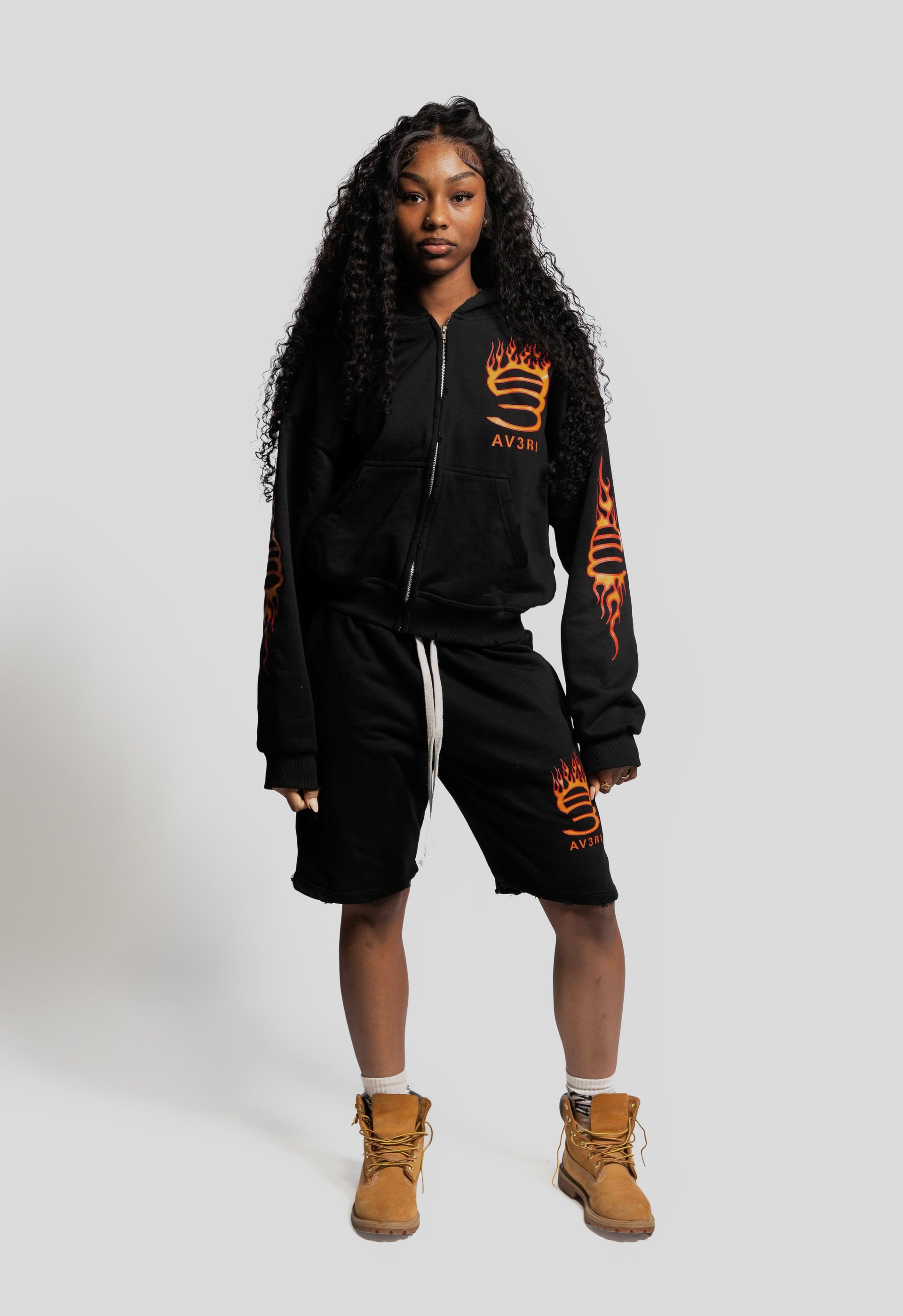 Black Flame Shorts