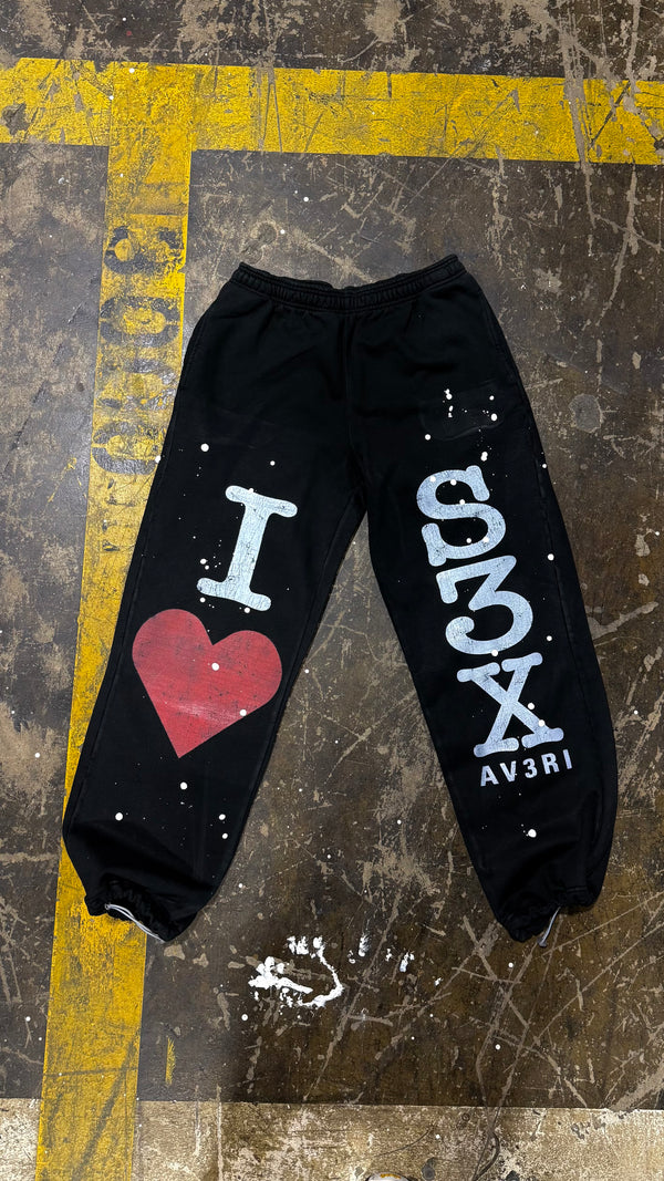 BLACK SPLATTER SEX PANTS