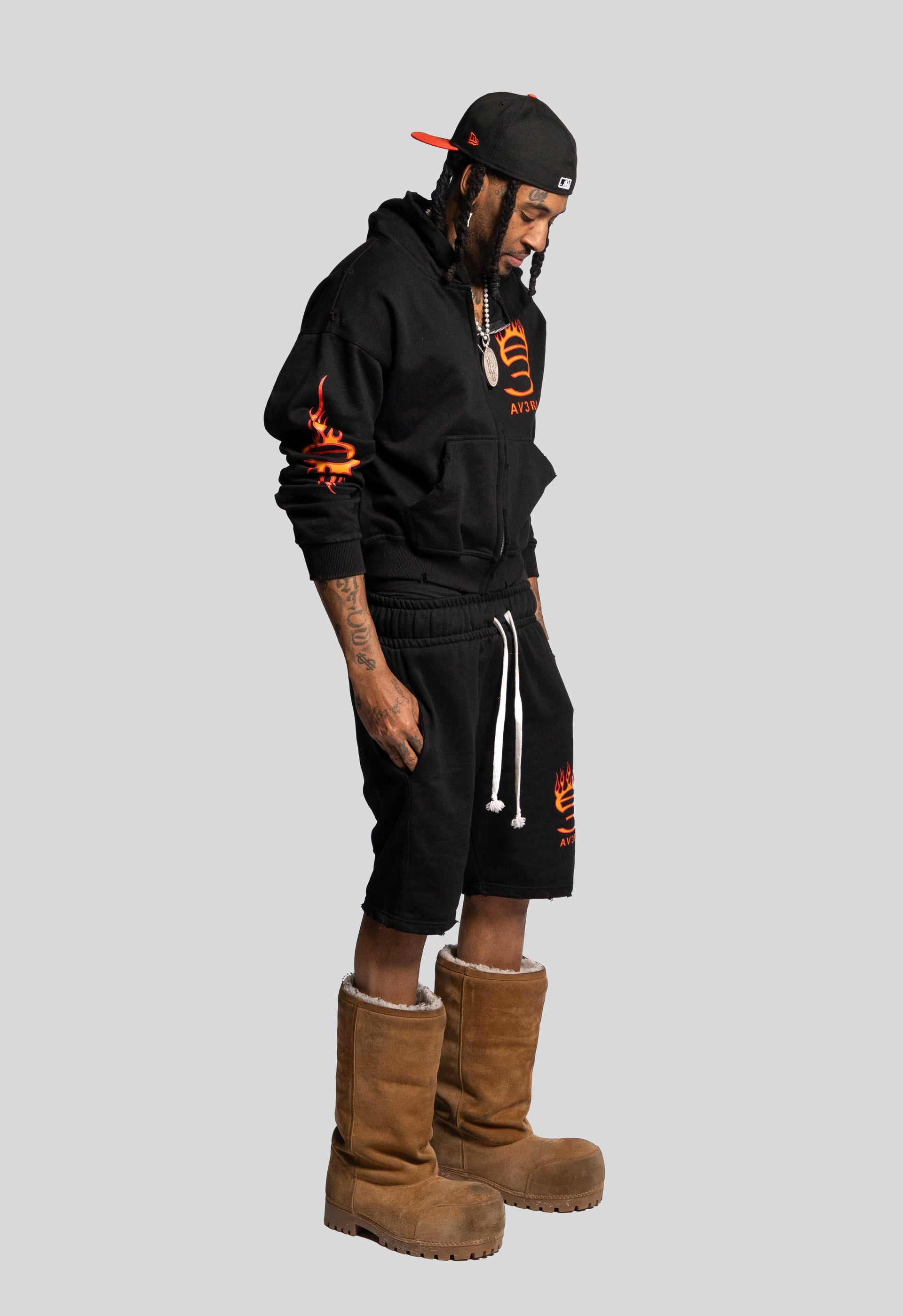 Black Flame Zip-Up
