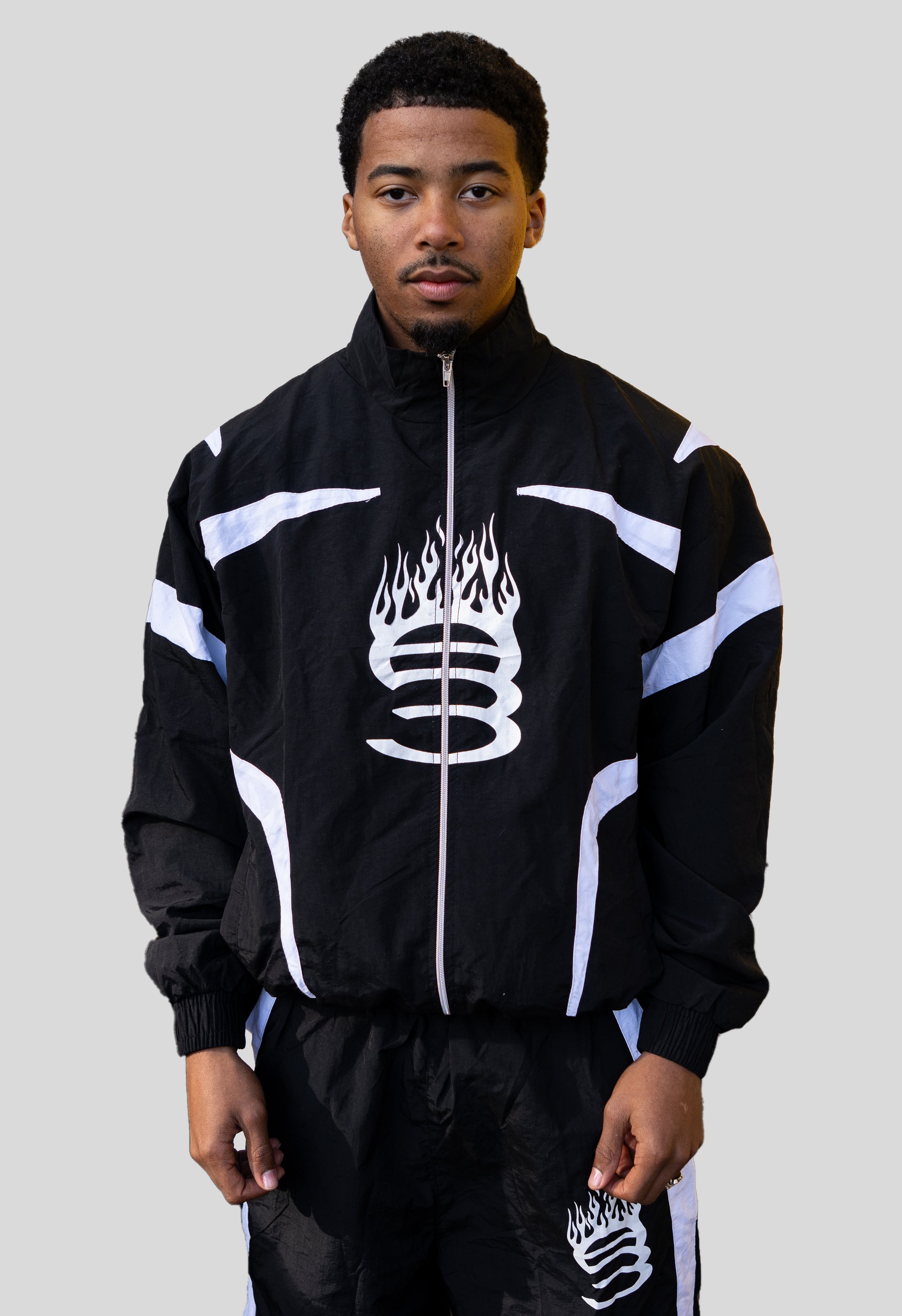 Black Nylon Track Jacket