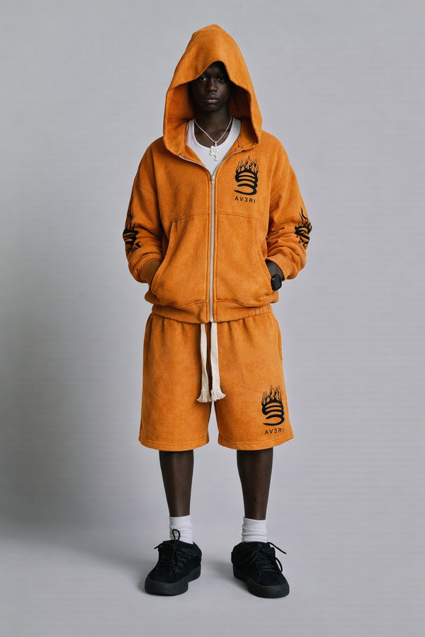 Orange Flame Short Set