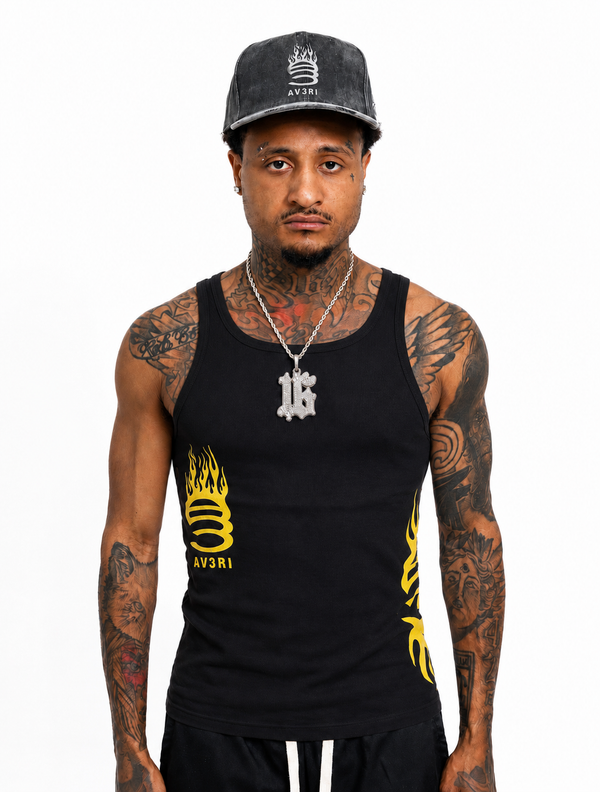 Flame Tank Top Yellow/Black