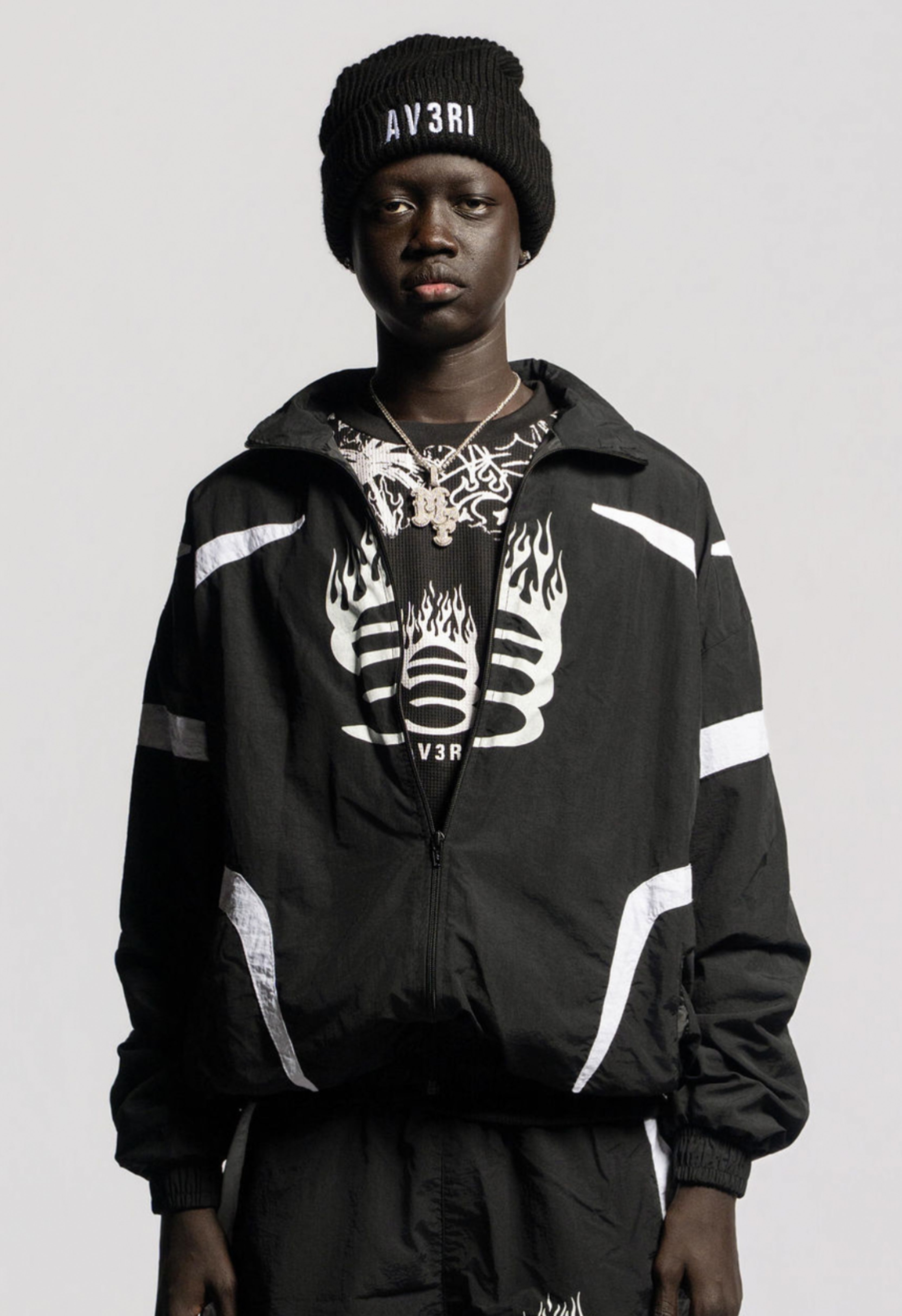 Black Nylon Track Jacket – AV3RI