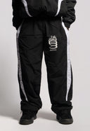 Black Nylon Track Pants