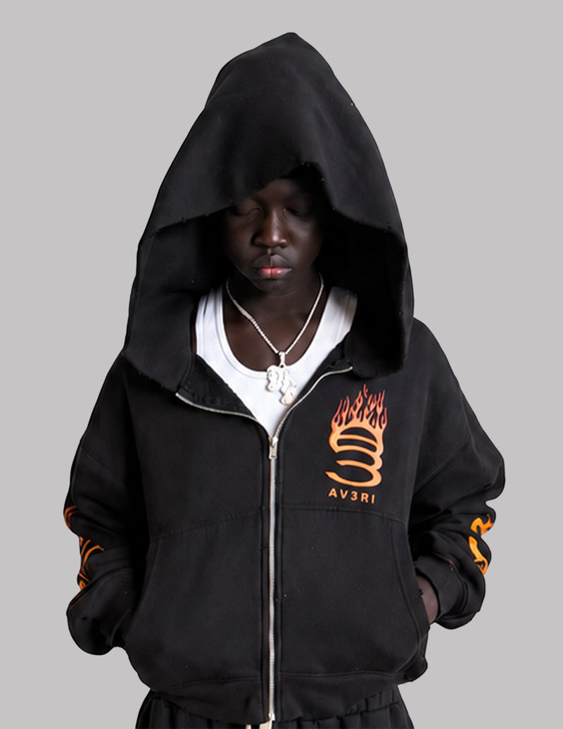 Black Flame Zip-Up