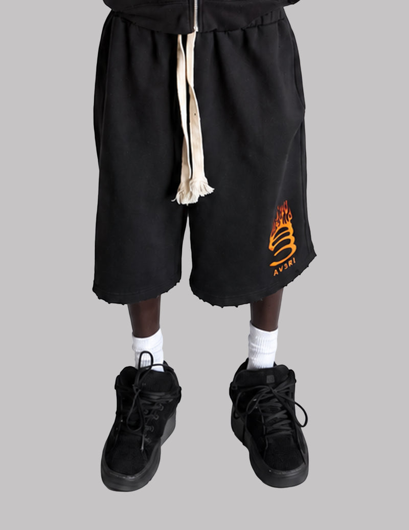 Black Flame Shorts