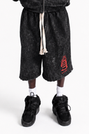 Charcoal Black Flame Shorts