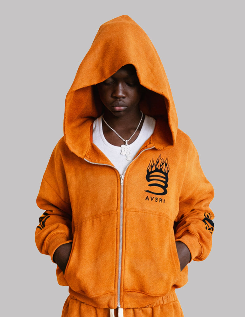 Orange Flame Hoodie
